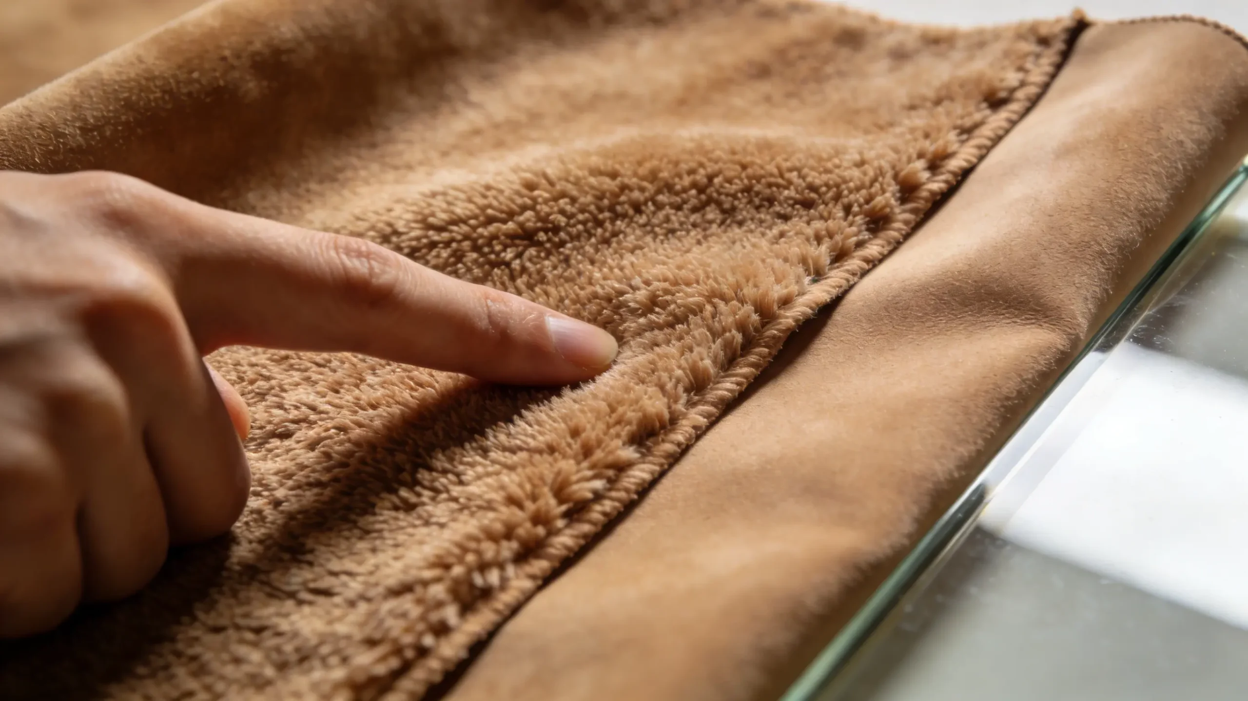 A dedicated glass cleaning cloth with a tight weave