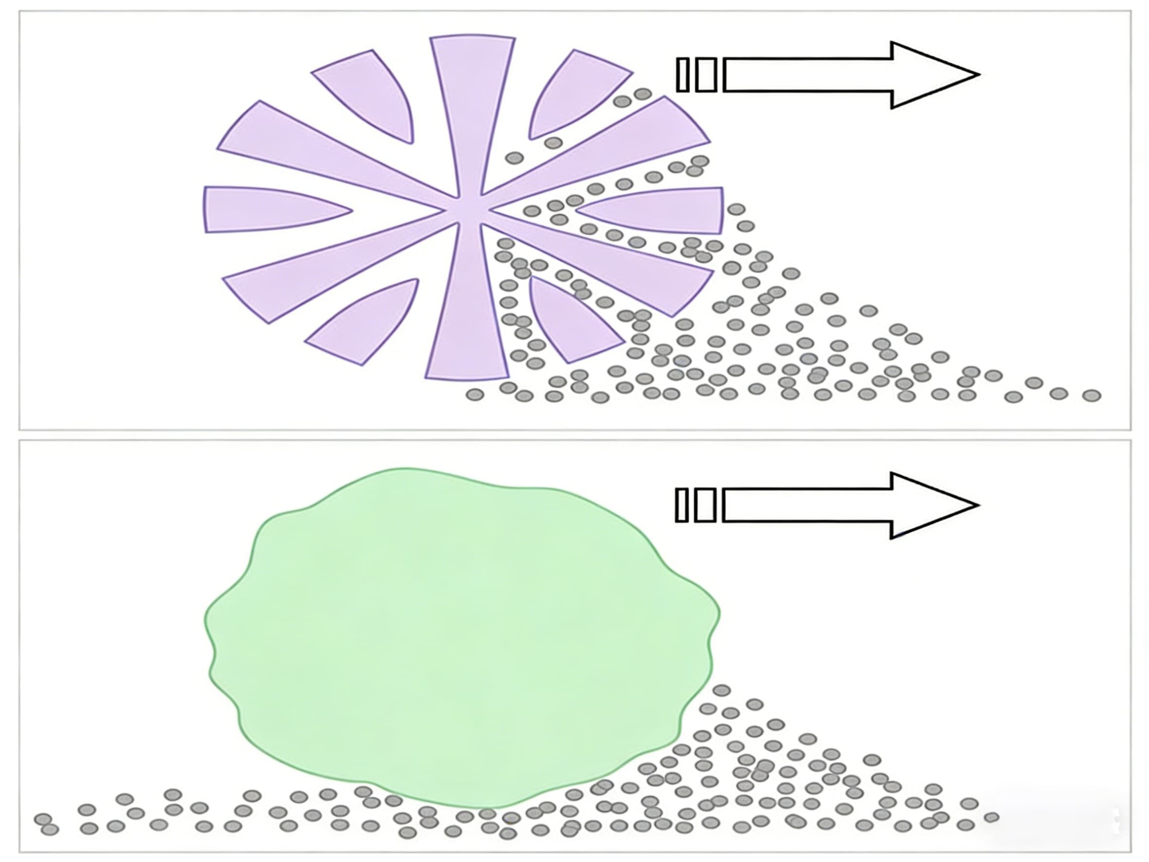 an illustration showing microfiber lifting dirt from a surface