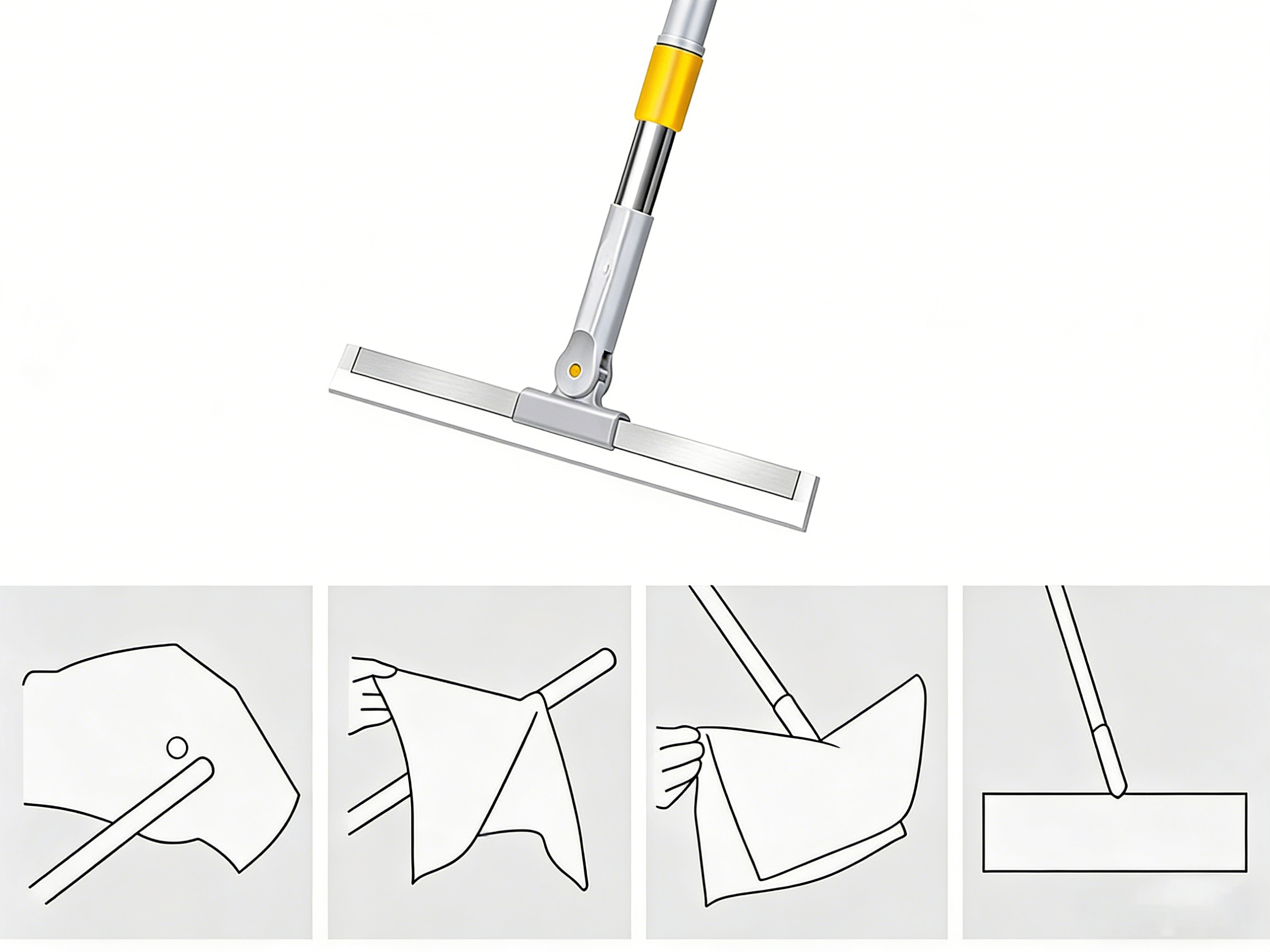 A microfiber mop cloth air drying on a line