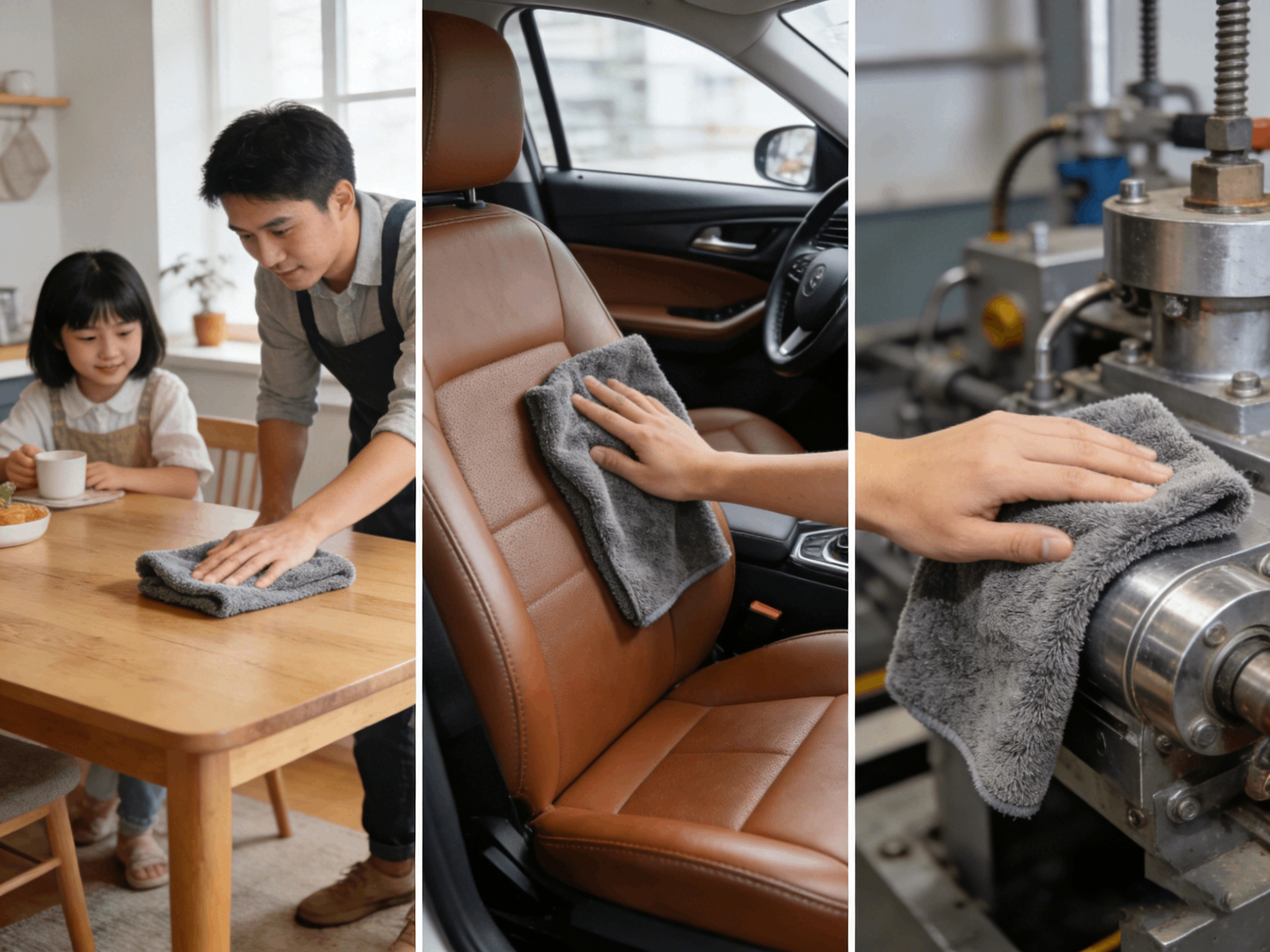 different types of microfiber cloths for various tasks