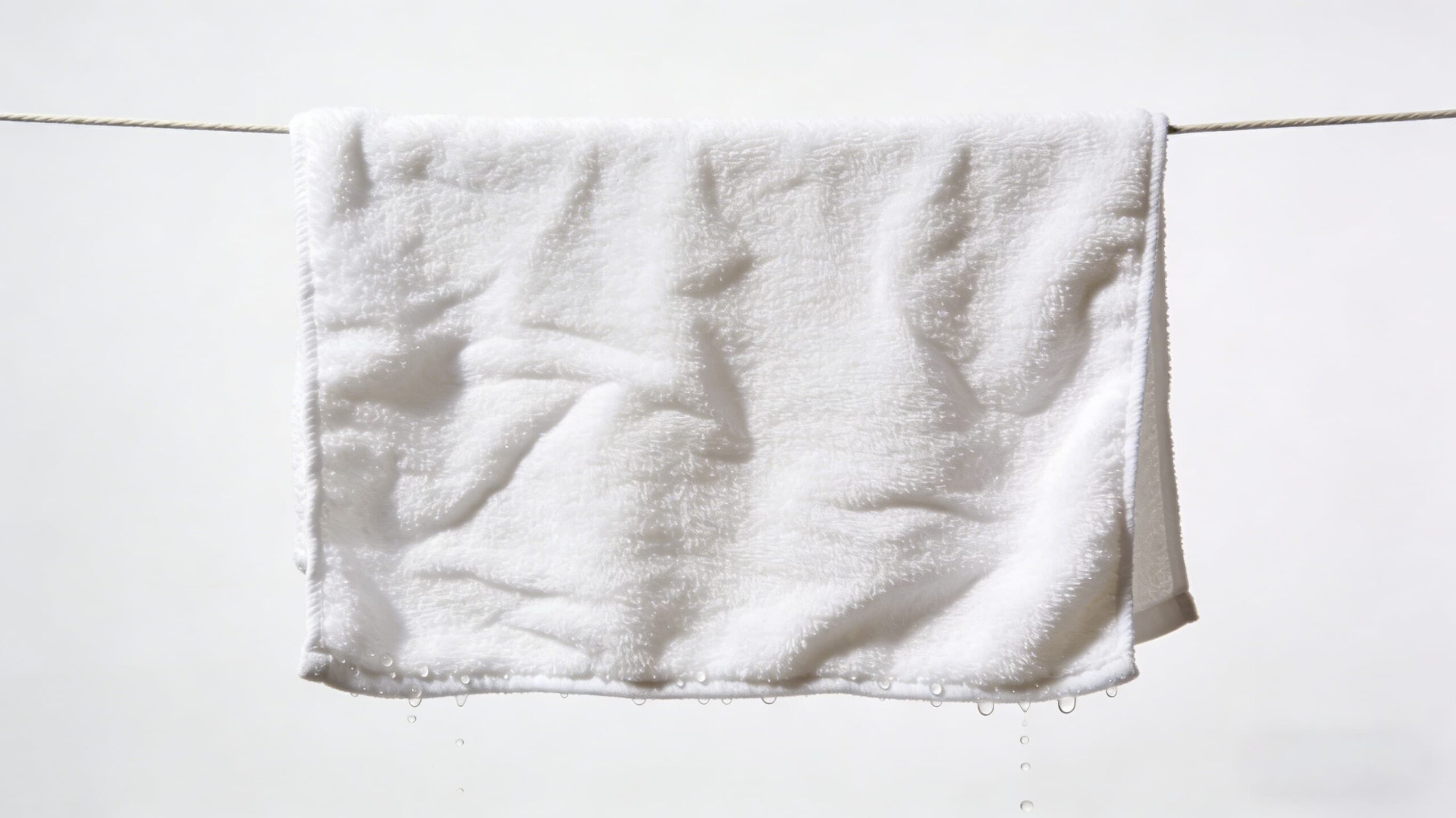 A microfiber cloth hanging to dry quickly