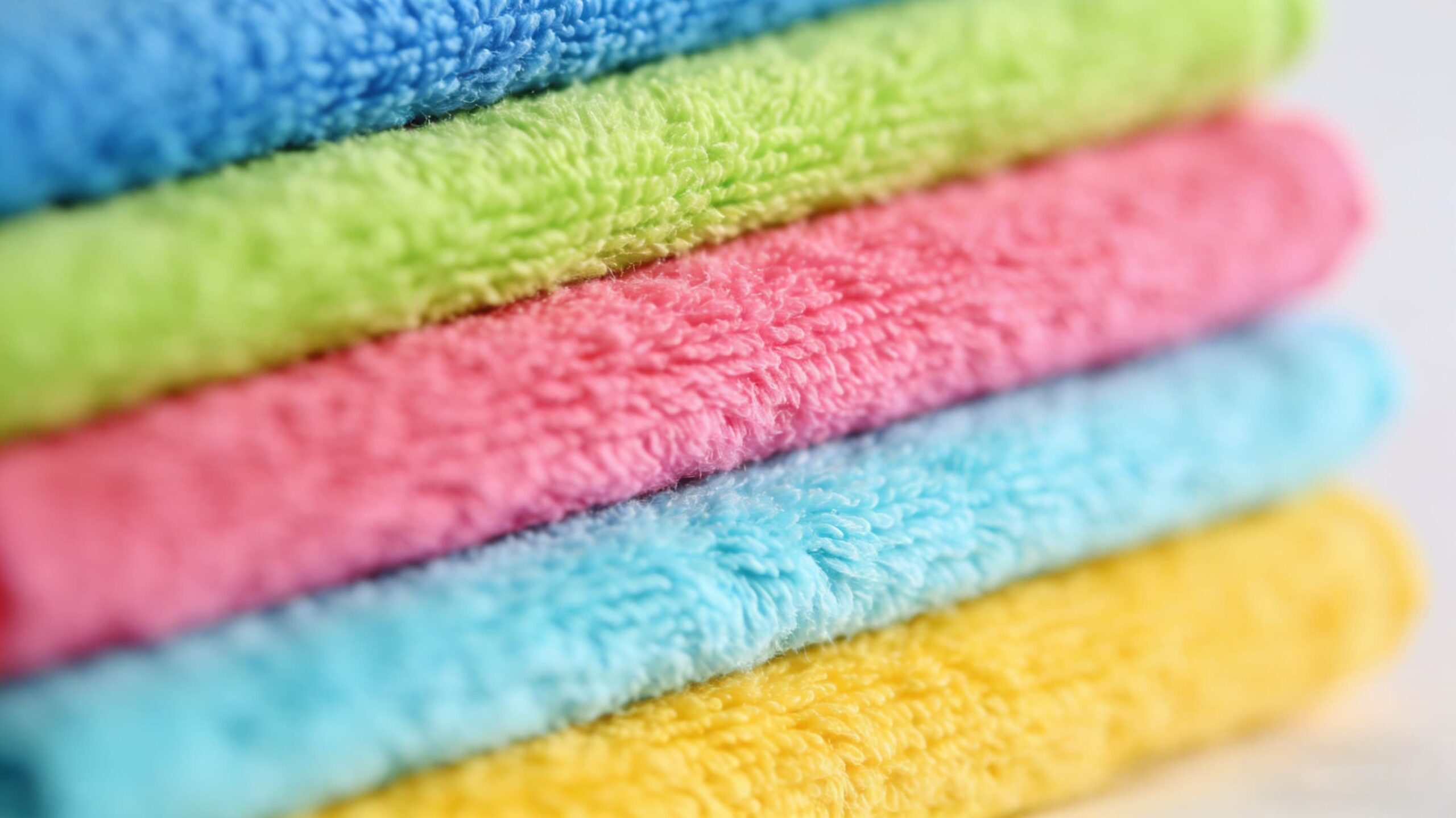 A stylish, minimalist microfiber cloth in a modern kitchen