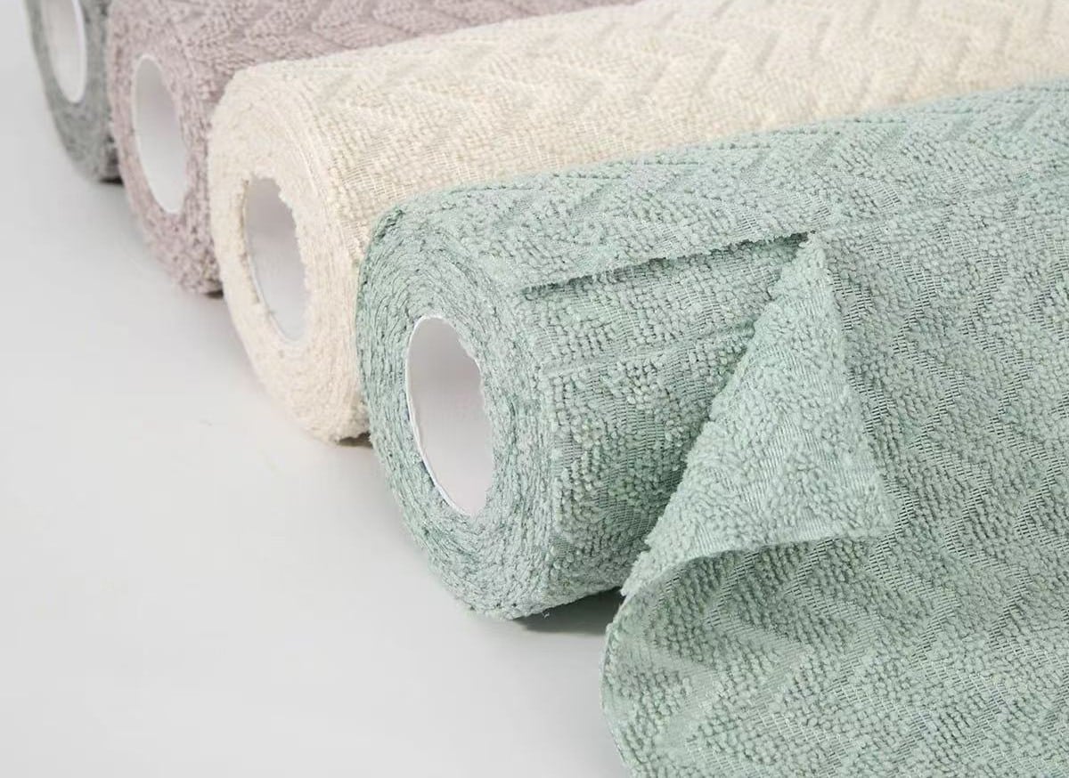Optimized Tear-Away Microfiber Cloth An illustration showing a dual-texture microfiber cloth with a soft side and a scrubbing side