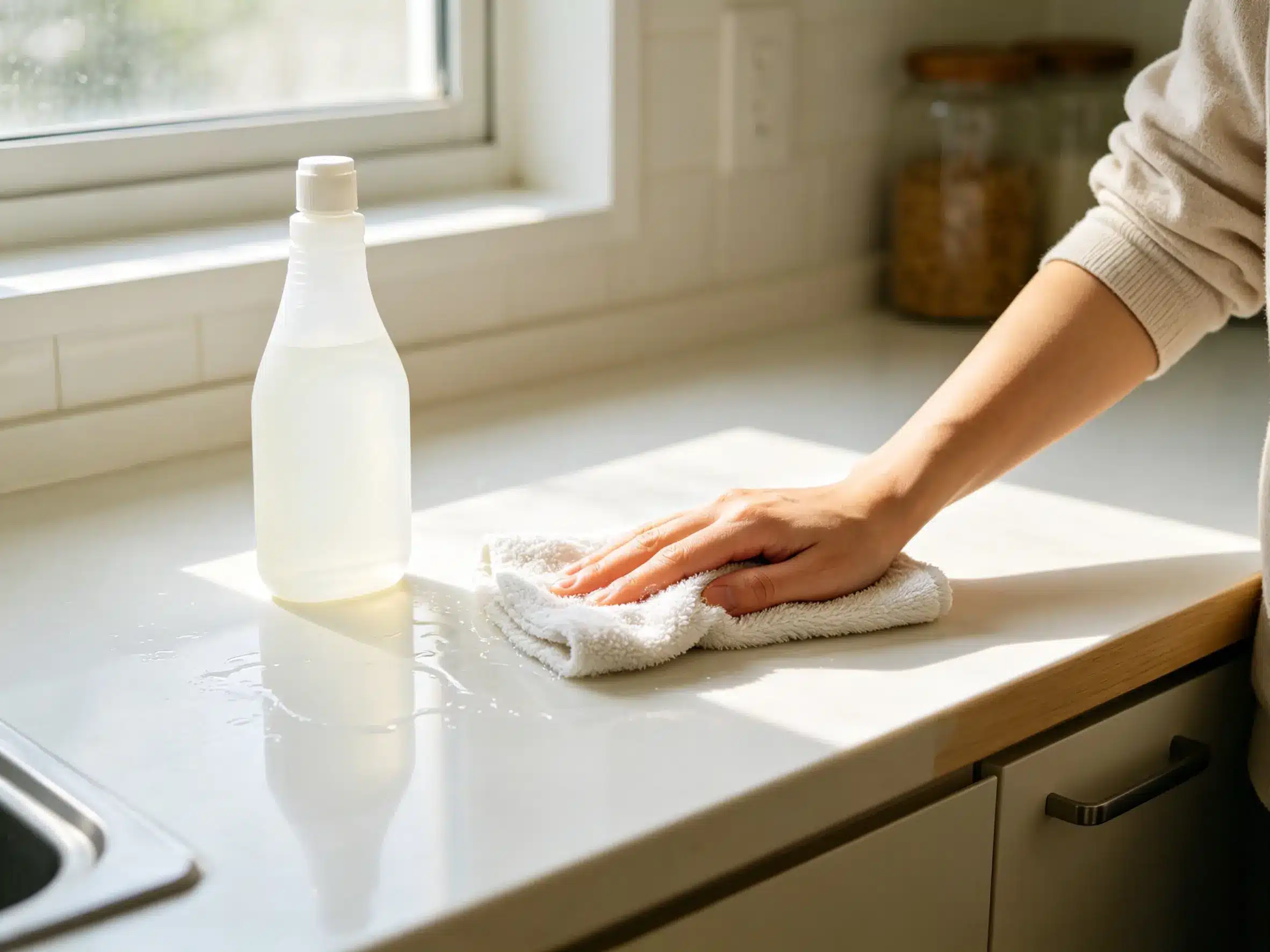 Microfiber Cloth for Dishes A dual-sided microfiber cloth washing dishes in a kitchen sink