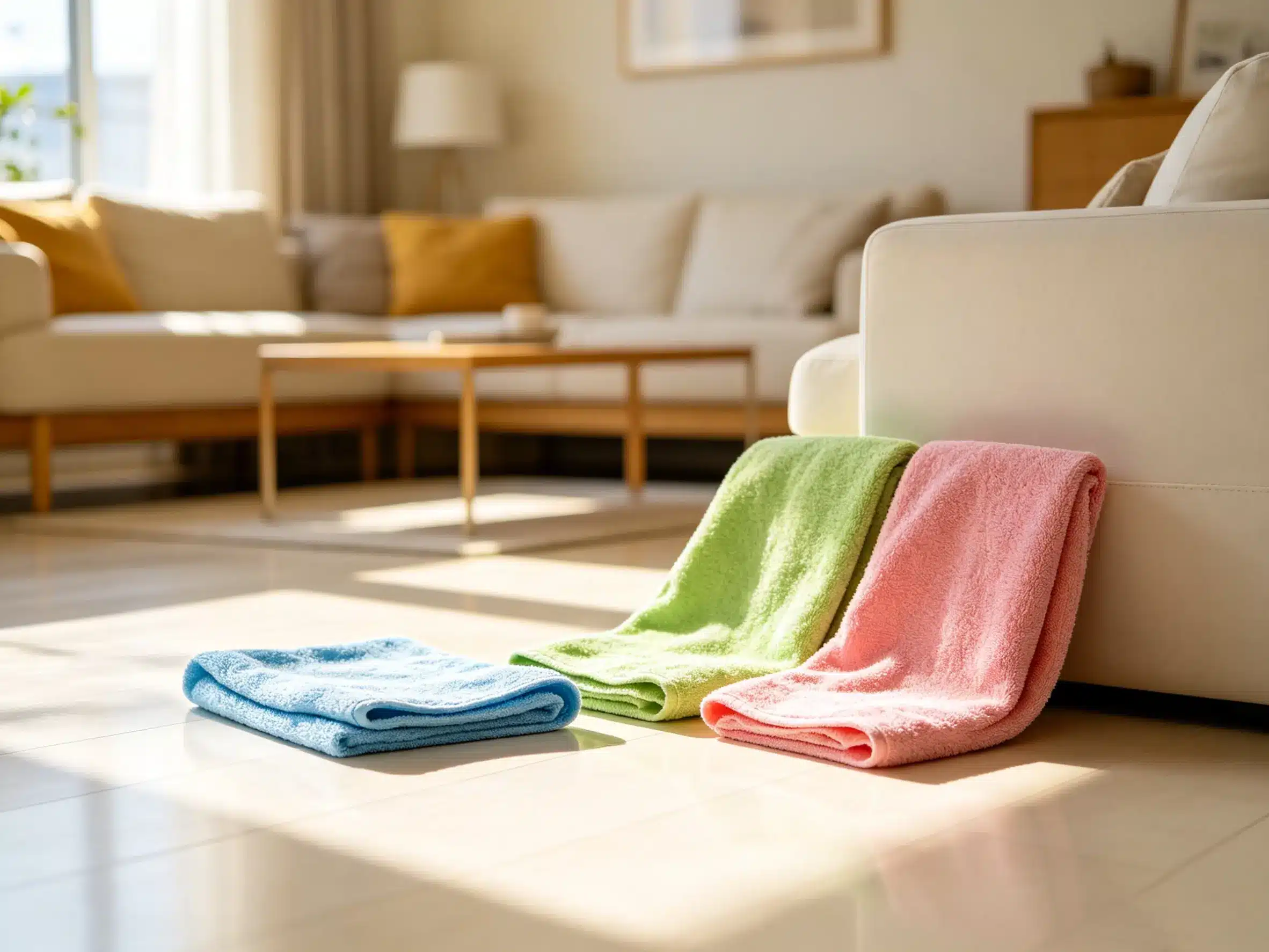 The Value of Microfiber Towels a set of colorful microfiber towels neatly folded