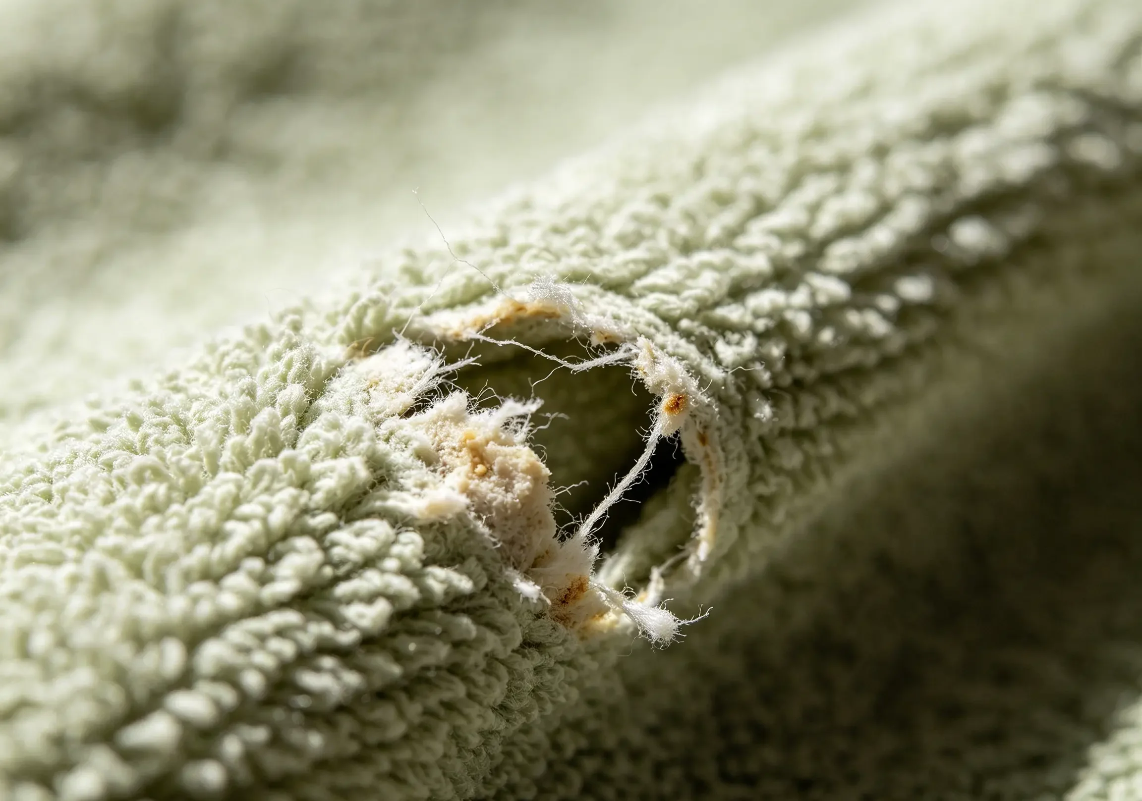 Microfiber structure under a microscope Microscopic view of microfiber strands