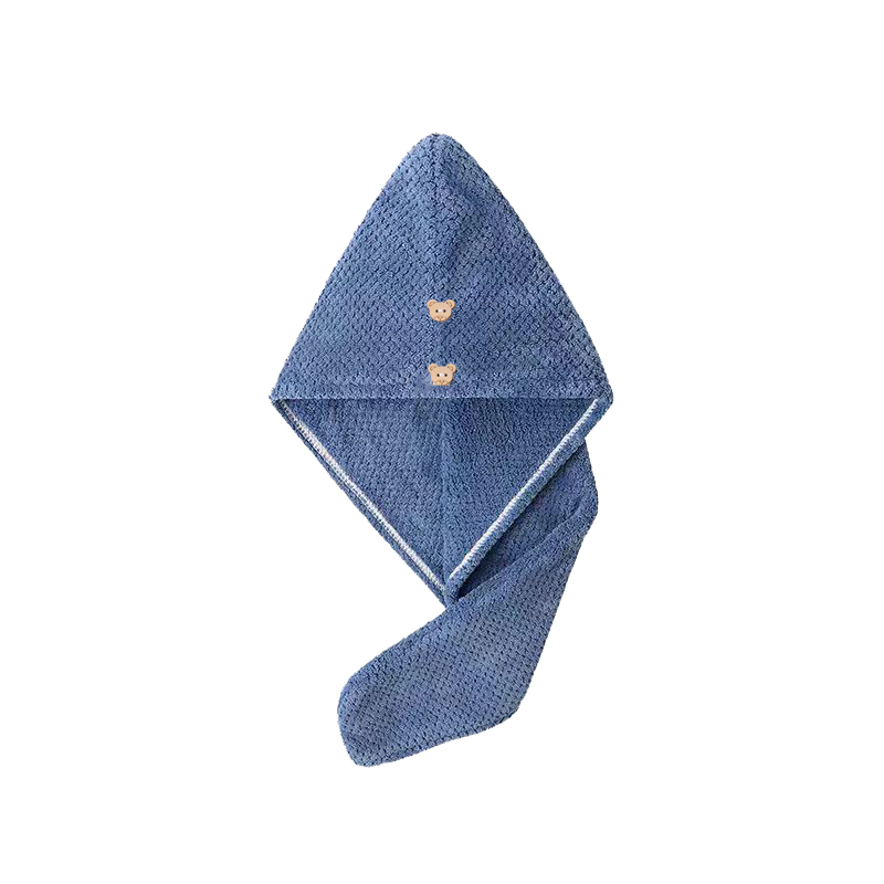 Blue Pineapple Coral Fleece Shower Cap