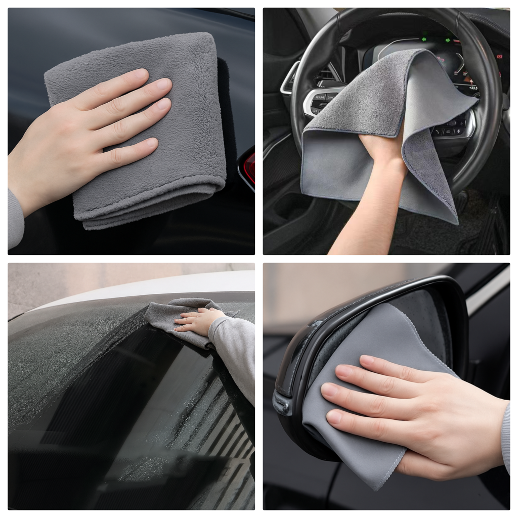 Double-sided cleaning cloth for cleaning car