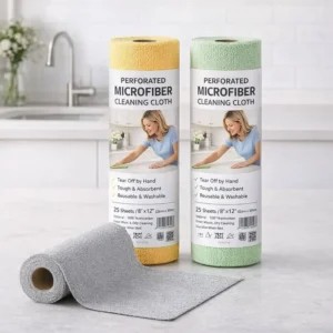 Tear-away microfiber cloth rolls