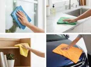 Multifunctional microfiber cleaning cloth