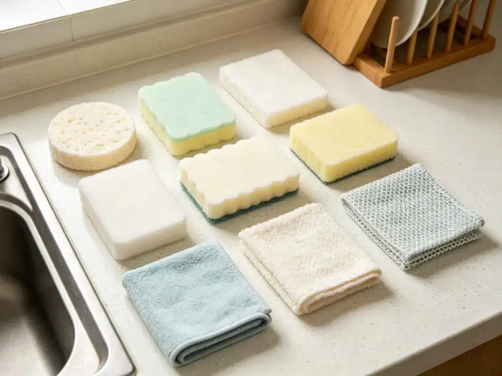 Dishwashing sponges and cloths